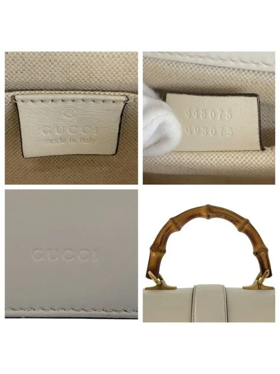 Gucci Dionysus Bamboo White Navy Red Leather 2-Way Shoulder Bag - Picture 4 of 9